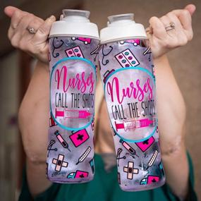 img 3 attached to 👩 Nurse Water Bottle - 24 oz. BPA Free with Carry Loop & Chug Cap - Perfect Gift for Nurses, RN, CNA, MA or Nursing Graduation - Ideal for Birthday, Thank You, Christmas or Graduate (Nurse Shots)