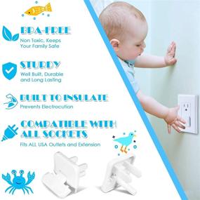 img 1 attached to 👶 Улучшенная электробезопасность для малышей: накладки Babepai 38-Pack White для защиты розеток от детей