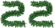 🎄 incbruce 106.3 inches artificial christmas garland decorations for outdoor and indoor use - xmas premium quality home garden artificial greenery, soft twist party decorations - pack of 2 logo