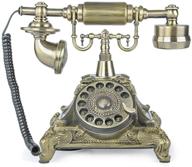 📞 vintage retro corded telephone table replica - telpal rotary dial antique home office telephone decor logo