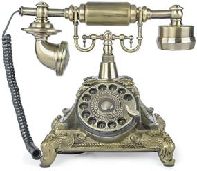 img 4 attached to 📞 Vintage Retro Corded Telephone Table Replica - TelPal Rotary Dial Antique Home Office Telephone Decor