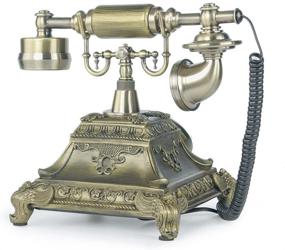 img 2 attached to 📞 Vintage Retro Corded Telephone Table Replica - TelPal Rotary Dial Antique Home Office Telephone Decor