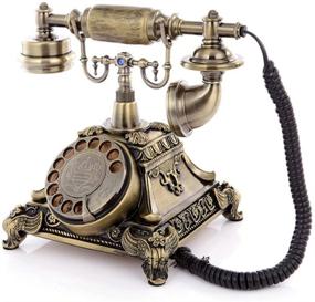 img 1 attached to 📞 Vintage Retro Corded Telephone Table Replica - TelPal Rotary Dial Antique Home Office Telephone Decor