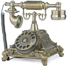 img 3 attached to 📞 Vintage Retro Corded Telephone Table Replica - TelPal Rotary Dial Antique Home Office Telephone Decor