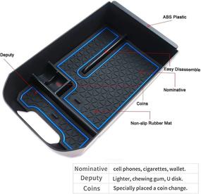 img 2 attached to 🔵 SenLuKit Органайзер для центральной консоли RAV4 2019-2021 - Совместим с лотком для аксессуаров, подлокотником и ящиком для хранения Toyota RAV4 - В комплекте синие антипыльные коврики.