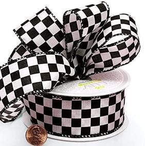 img 4 attached to 🎀 Timeless Elegance: 10YD White Checkered Fabric Ribbon – Perfect for Any Occasion