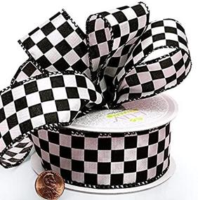 img 2 attached to 🎀 Timeless Elegance: 10YD White Checkered Fabric Ribbon – Perfect for Any Occasion