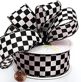 img 1 attached to 🎀 Timeless Elegance: 10YD White Checkered Fabric Ribbon – Perfect for Any Occasion
