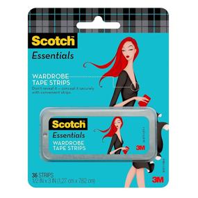 img 4 attached to 👗 Black Scotch Essentials Wardrobe Tape Strips: 36 Pieces (W-101-A)