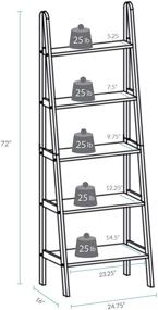 img 1 attached to Versatile and Chic: Casual Home 5-Shelf Ladder Bookcase in Warm Brown - A Must-Have Addition to Any Space