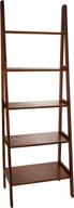 versatile and chic: casual home 5-shelf ladder bookcase in warm brown - a must-have addition to any space logo
