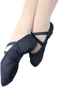 img 3 attached to Danzcue Adult Canvas Ballet Slipper Women's Shoes: Authentic Athletic Elegance