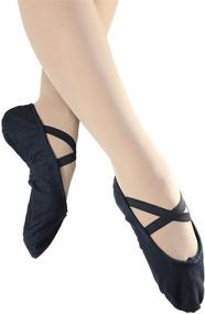 img 2 attached to Danzcue Adult Canvas Ballet Slipper Women's Shoes: Authentic Athletic Elegance