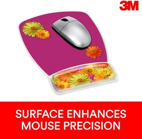 img 2 attached to Улучшите комфорт и эстетику с 3M Precise Mouse Pad - дизайном с ромашками (MW308DS), розовый.