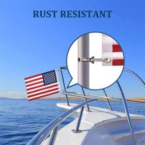 img 2 attached to 🚤 Premium American Boat Flag Marine Flag with 4 Boat Flag Pole Kits - Double Sided Embroidered Stars USA American Flag for Boat - 2 Brass Grommets - 12x18 inch