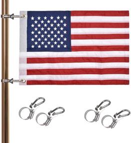 img 4 attached to 🚤 Premium American Boat Flag Marine Flag with 4 Boat Flag Pole Kits - Double Sided Embroidered Stars USA American Flag for Boat - 2 Brass Grommets - 12x18 inch