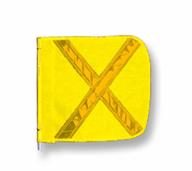 flagstaff fs8 yellow safety flag with reflective x logo