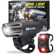 🚴 enhance your night riding safety with blitzu bike lights: led front and back set for adults and kids. rechargeable and reflective bike accessories for cycling, road, and mountain biking. logo