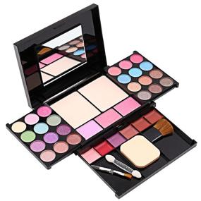 img 2 attached to 💄 35 Bright Colors Eyeshadow Palette: Matte and Shimmer Shades with Lip Gloss, Blush Brushes included