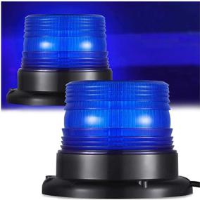 img 4 attached to 🔵 Blue Emergency LED Beacon Light with Strong Magnet for Spirit car, Trucks, Firefighters, and Police Car - Dinfu Caution Lights