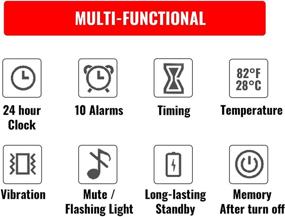 img 3 attached to ⏰ Versatile Digital Alarm Clock: 10 Alarm Settings, Magnetic Countdown & Count Up Timer, Temperature Display, Reminder, Battery Operated (2 AAA Batteries Not Included)