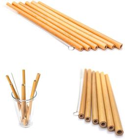 img 3 attached to 🌿 Environmentally Friendly Bamboo Drinking Straws - Set of 6 with Travel Case, Storage Bag, and Cleaning Brush Included. Ditch Plastic with 100% Organic, Reusable Straws!