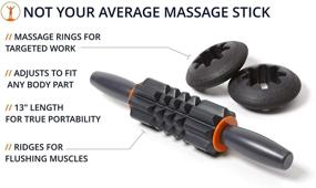 img 3 attached to 🌟 Brazyn Morph Stick Review: Adjustable and Portable Travel Muscle Stick Massager for Myofascial Release and Yoga/Fitness - 13 inches - Navy Blue