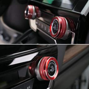 img 1 attached to Thenice Red Air Conditioning Knob Cover for Honda CRV 2017-2020: Vol Button, AC Switch, Temperature Climate Control, Engine Start/Stop Rings