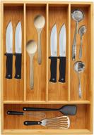 bamboo utensil drawer organizer - vaiyer cutlery tray for kitchen knives, desk, and silverware holder drawer organizer логотип