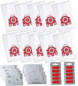 img 4 attached to 🧹 10-Pack 3D Efficiency Dust Bags with Micro Air Filters and Fresheners for Miele FJM AirClean Vacuum Cleaner Compatible with Compact C1 C2, Complete C1 (Replaces 10123220 9917730 7189520)