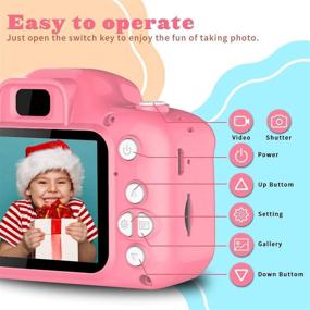 img 2 attached to JOHURC Kids Camera for Girls, Gifts for 3-6 Year Olds, Toys for Toddlers, 12MP HD Video Camera, Pink with 32GB SD Card Included