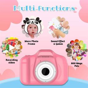 img 3 attached to JOHURC Kids Camera for Girls, Gifts for 3-6 Year Olds, Toys for Toddlers, 12MP HD Video Camera, Pink with 32GB SD Card Included