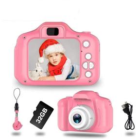 img 4 attached to JOHURC Kids Camera for Girls, Gifts for 3-6 Year Olds, Toys for Toddlers, 12MP HD Video Camera, Pink with 32GB SD Card Included