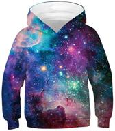 🌌 basoteeuo 3d galaxy hoodies for kids: pullover sweatshirts/sweaters - boys & girls clothes logo