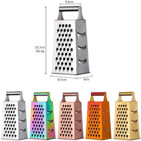 img 3 attached to Multifunctional Stainless Steel Grater Slicer with Handle - Perfect for Ginger, Garlic, Cucumbers, Carrots, Cheese, Potato - Ergonomic Design - Rainbow Colors - Must-Have Kitchen Gadget!