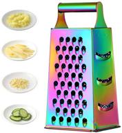 multifunctional stainless steel grater slicer with handle - perfect for ginger, garlic, cucumbers, carrots, cheese, potato - ergonomic design - rainbow colors - must-have kitchen gadget! logo