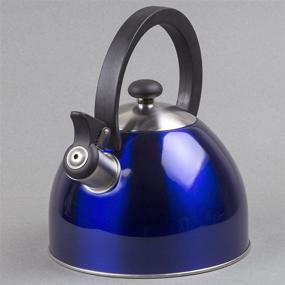 img 2 attached to 🫖 Prelude 2.1 Qt Stainless Steel Whistling Tea Kettle - Metallic Blue by Creative Home