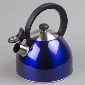 img 1 attached to 🫖 Prelude 2.1 Qt Stainless Steel Whistling Tea Kettle - Metallic Blue by Creative Home