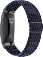 🔗 растяжимые нейлоновые ремешки для fitbit inspire 2/inspire hr/inspire - регулируемые спортивные эластичные запястные браслеты из плетеного нейлона логотип