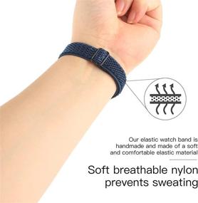 img 2 attached to 🔗 Stretchy Nylon Bands for Fitbit Inspire 2/Inspire HR/Inspire - Adjustable Stretch Braided Sport Elastic Wristbands Strap