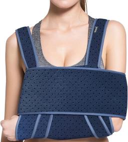 img 4 attached to 🔧 Adjustable VELPEAU Arm Sling Shoulder Immobilizer for Sleep - Enhanced Rotator Cuff Support Brace - Medical Sling for Broken Bones, Fractures, Dislocations, Sprains, Strains & Tears (Large)