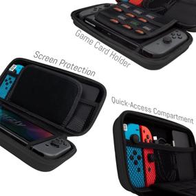 img 1 attached to 🎮 Orzly Carry Case: Protective Portable Travel Case for Nintendo Switch & New Switch OLED Console - Black Shell Pouch with Pockets for Accessories & Games
