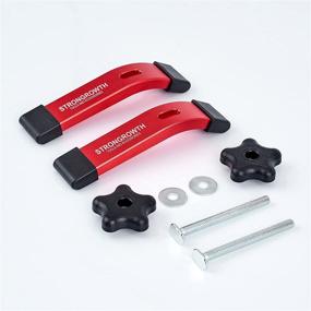 img 3 attached to 🔧 STRONGROWTH T-Track Hold Down Clamps - Double Cut Profile Universal T-Track Clamps, 6-3/8"L x 1-1/4"W - Woodworking Clamps for Fine Sandblast Anodized Surfaces - Set of 2, Red Color