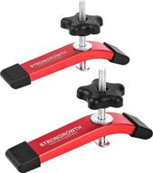 🔧 strongrowth t-track hold down clamps - double cut profile universal t-track clamps, 6-3/8"l x 1-1/4"w - woodworking clamps for fine sandblast anodized surfaces - set of 2, red color logo