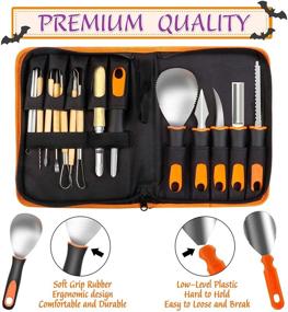 img 2 attached to Premium Stainless Steel Halloween Pumpkin Carving Kit - 15-Piece Set for Kids and Adults, with Carrying Case - Sculpting Tools by Shuttle Art