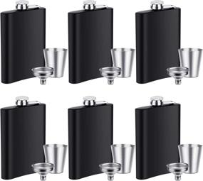 img 4 attached to 🍾 6-Piece Stainless Steel Hip Flask Set - 8 Ounce Fluid-Tight Flask with Shot Cups and Funnel by Elcoho