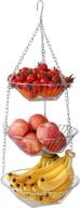 🧺 organize tools, fruits, and vegetables with pengke 3 tier metal chain hanging basket in silver логотип