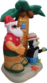 img 3 attached to 🎅 7-Foot Inflatable Santa Claus and Penguin Island with Palm Tree: Enchanting Holiday Decor for All!