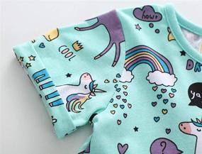 img 2 attached to Girls' Cotton Short Sleeve Summer Dresses: Cute Cartoon Outfits for Toddler Girls