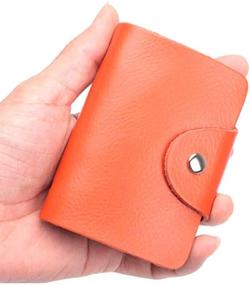 img 2 attached to 👜 2-Pack Mini Credit Card Holder for Women - Black & Orange Credit Card Protector Bag